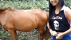 HD Heather Deep 4 wheeling on scary fast quad and Peeing next to horses with respect to the