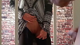 Window flash  CFNM horny gospeller teen flashes nearby