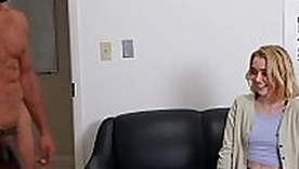 Blonde Teen Sucks Black Cock about Porn Audition