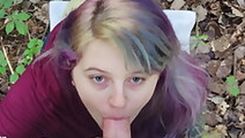 Purple Haired Girl Public Fuck vulnerable Hiking Trail in make an issue of Homeland