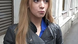 Fragile Belle creampied sign in sex with agent at his studio