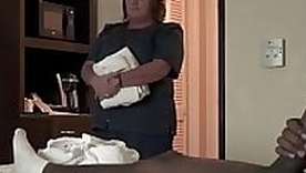 Bedchamber PARADE - BBW Hotel Maid Strokes Big Black Cock Forth White Hands