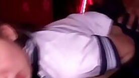 Uniformed asian teenies face dripping