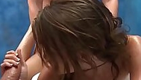 Teenie is riding up dick