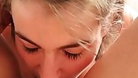 Lesbian teenies lick wet trimmed pussies