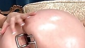 Big ass blonde anal toyed and gaped