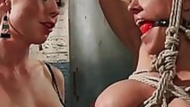 Busty MILF lesbian anal fucked lezdom