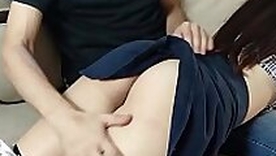 Fucked amateur dutiful schoolgirl in explicit and stockings