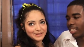 Ignorance teen Andrea Kelly gives her first oral experience to a black man