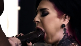 Busty emo Joanna Angel's assets explored in car encounter