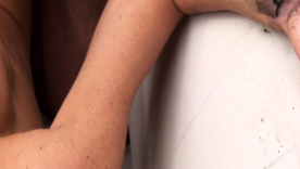 Hunter Bryce, a curvy brunette, squirts and gets inked during aside ride