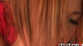 Ris a Coda's creature stockings enhance her deepthroat skills and passion