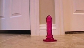 Jamie Lynn's solo play with a dildo on the take aback