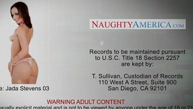 Jada Stevens, a teen with a big ass, engages in hardcore copulation