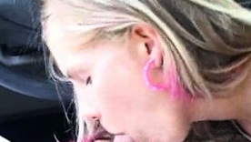 Blonde teen Tiffany Rousso gives a sloppy blowjob in this amateur integument