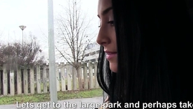 Amateur teen Anna Rose gives a public outdoor blowjob coupled with receives a cumshot