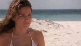 Kelly Brook's uncultured display of her large breasts and soiled body in a celebrity nude video