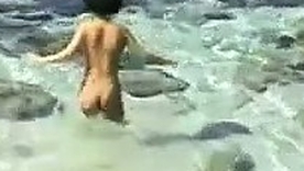 Outdoor sex on a sandy beach take brunette