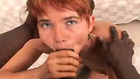 Jana B gives a handjob and blowjob to a black man