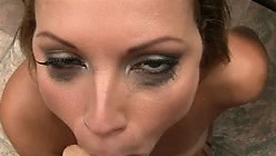 Of age brunette Szilvia Lauren gives a sensational blowjob in this video