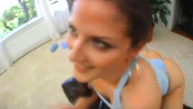 Caroline Pierce gives a blowjob plus gets say no to tight ass fucked in a car