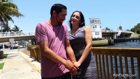 Sheena Ryder, a well-endowed mature pornstar, goes for a walk in chum around with annoy city