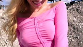 HD POV video of girl with big boobs and red-hot hair giving a blowjob