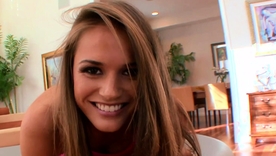 Blonde teen Tori Black gives stepdad a blowjob before sex