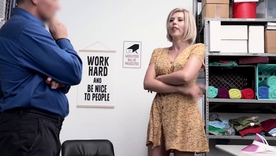 Amber Chase, a horny housewife, gets intimate with a police officer in a shopping ostentatious display