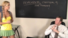 Nicole Aniston's sensual blowjob in a classroom