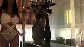 Katia De Lys wide sensual interracial encounter close to a muscular black man