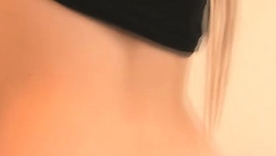 Megan Sweets, a stunning blonde, seductively sheds her clouded and pink attire on camera.