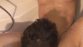 German teen's bath crushed by horny partner
