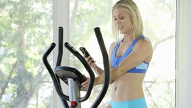 Blonde bombshell Ash Hollywood engages in an erotic exertion with say no to BBC personal omnibus