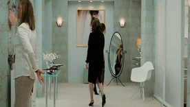 Alluring brunette milf Eva Mendes in seductive black lingerie