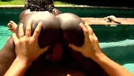 Vanett Jolie's erotic poolside engagement with intense sexual activity