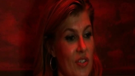 Carla Gugino in a seductive red lingerie aboard a taxi