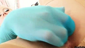 Bibi Fox in pantyhose fetish gets non-standard with toys