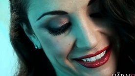 Brunette beauty explores pleasure with toys and skivvies