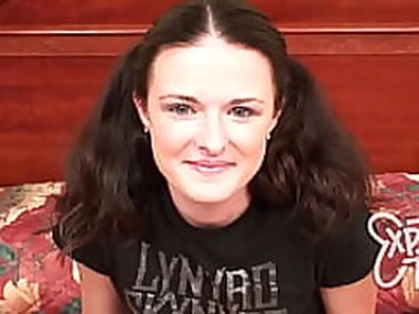 Undersized teen with pigtails sucks cock POV style