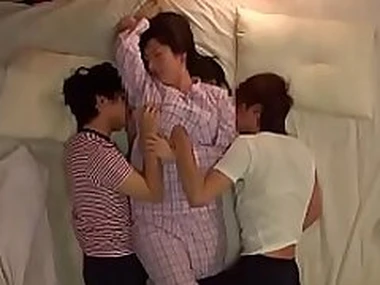 Beautiful japanese aunt gets fucked by two nephews