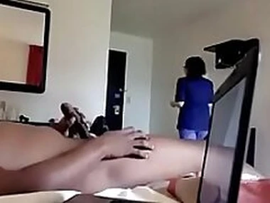 flashpornin - Lucky Indian guy flashes increased by fucks white maid