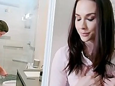 BANGBROS - Stepmom Chanel Preston Prerequisites Son Jerking Off In Bathroom