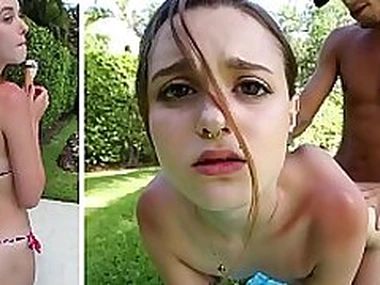 BANGBROS - Barely Legal Petite Teen Alex Mae Gets Drilled By The Pool