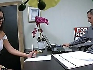 Young Asian real estate agent is horny at job interview