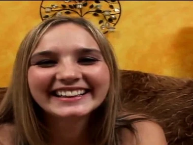 Blonde bombshell Lynn Pleasant gives a sloppy blowjob to a titanic cock