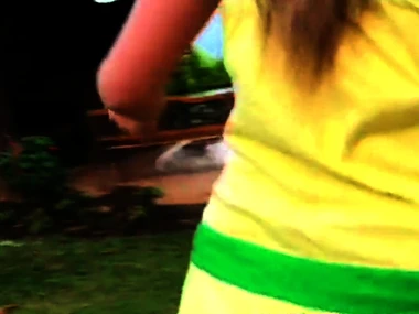 Teen Bree pleasures herself outdoors