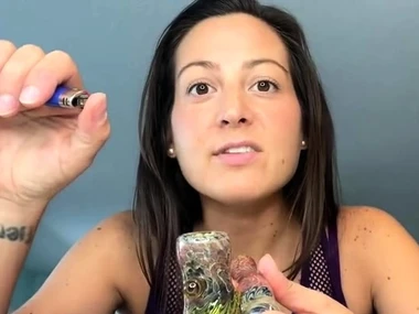 Princess fierce's smoking with an increment of toy feigning session on webcam