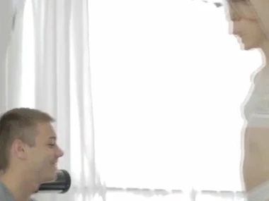 Russian teen surprises Peter North with underthings and oral skills