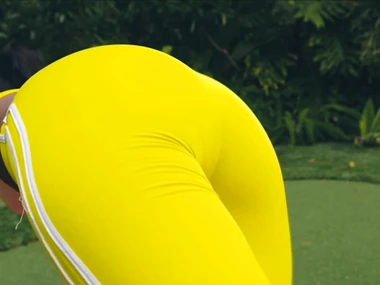 African American teen with a nice prat gets fucked after exercising